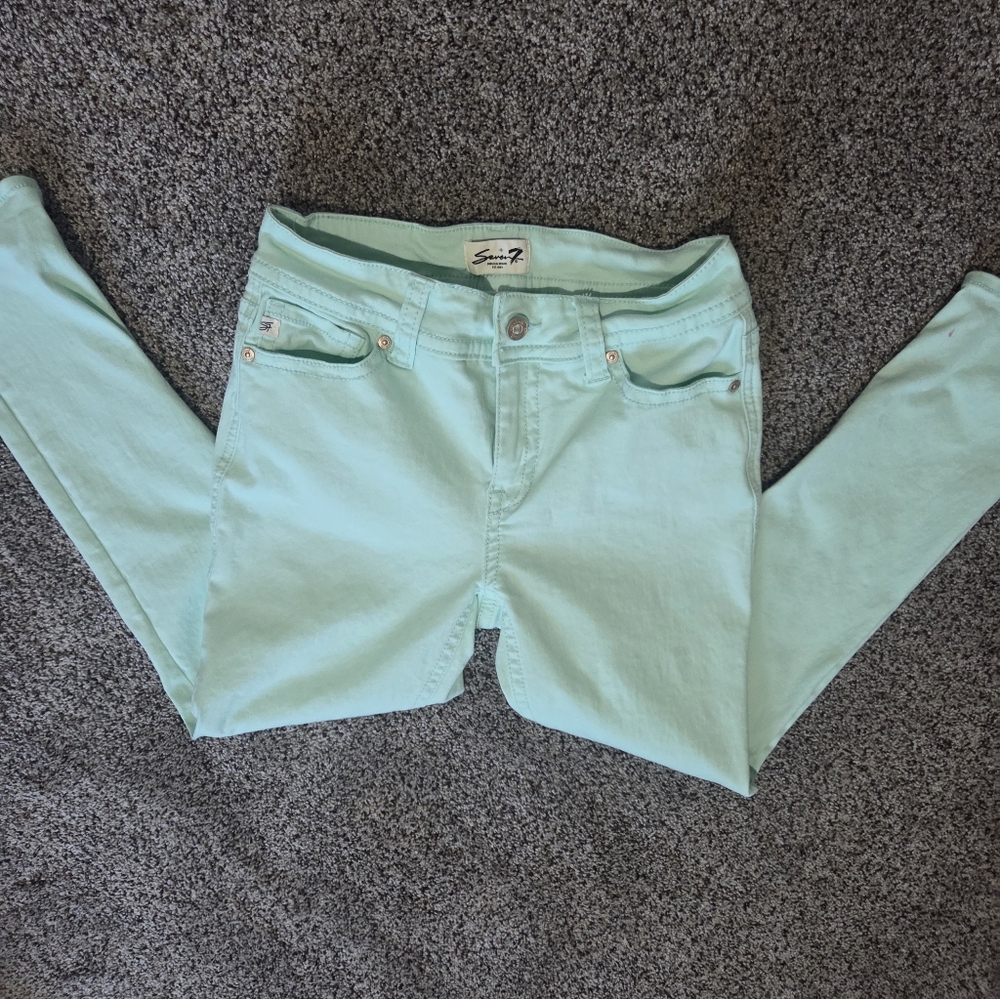 Seven7 Light Green Women's Skinny Jeans